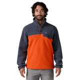 Patagonia Men's Lightweight Synchilla Snap-T Pullover Pollinator Orange / Small-Pollinator Orange / Medium-Pollinator Orange / Large-Pollinator Orange / X-Large-Quilty Fitz/Wetland Blue / Small #- 53 Degrees North 