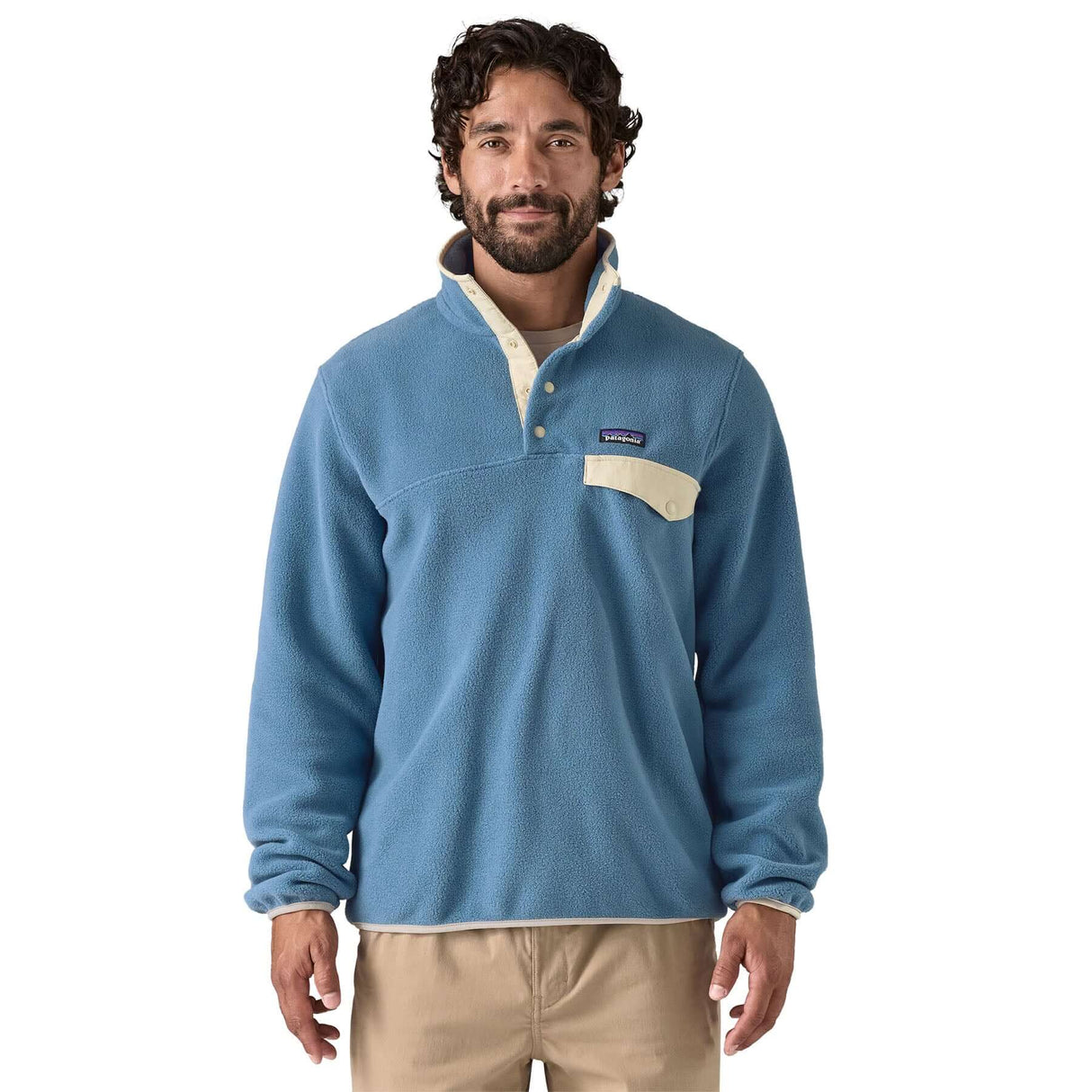 Patagonia Men's Lightweight Synchilla Snap-T Pullover Pollinator Orange / Small-Pollinator Orange / Medium-Pollinator Orange / Large-Pollinator Orange / X-Large-Quilty Fitz/Wetland Blue / Small #- 53 Degrees North 