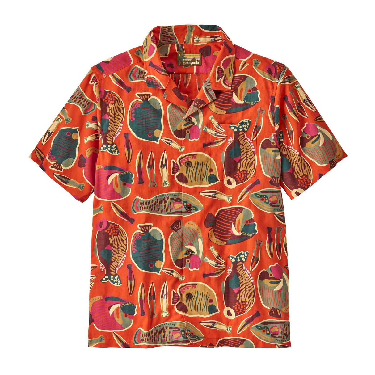 Patagonia Men's Tropical Island Camp Shirts Undersea/Ink Black / Small-Undersea/Ink Black / Medium-Undersea/Ink Black / Large-Undersea/Ink Black / X-Large-Wrasse/Pollinator Orange / Small #- 53 Degrees North 