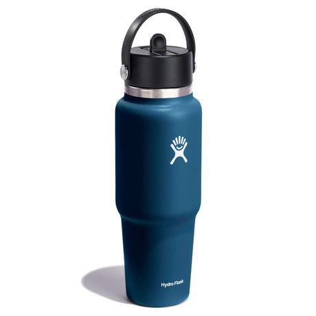 Hydro Flask 32oz Wide Mouth Travel Bottle with Straw Cap Moonshadow-Trillium-Black-Indigo #- 53 Degrees North 
