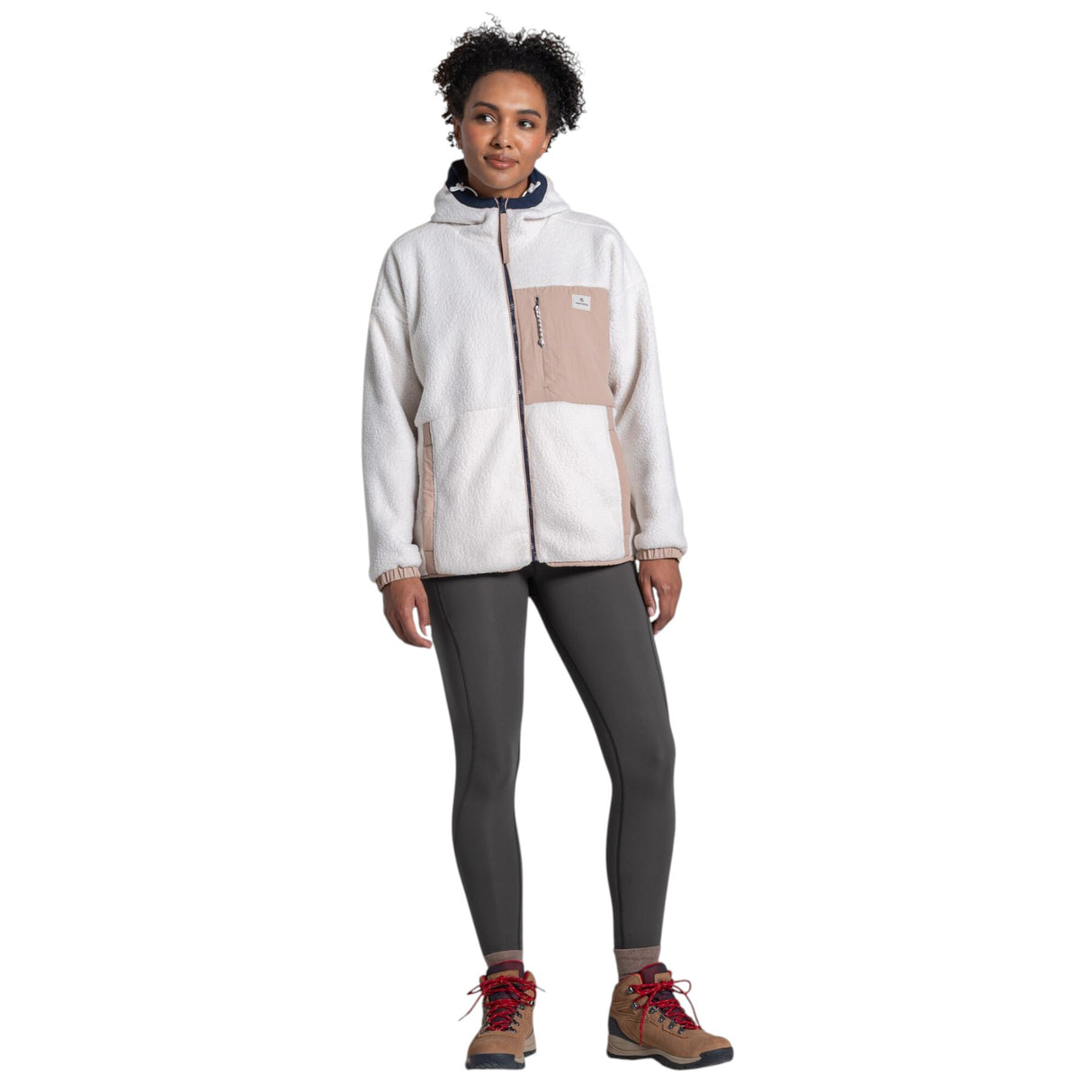 Craghoppers Women's Longlands Reversible Hooded Jacket Ecru/Warm Beige / X-Small-Ecru/Warm Beige / Small-Ecru/Warm Beige / Medium-Ecru/Warm Beige / Large-Ecru/Warm Beige / X-Large #- 53 Degrees North 
