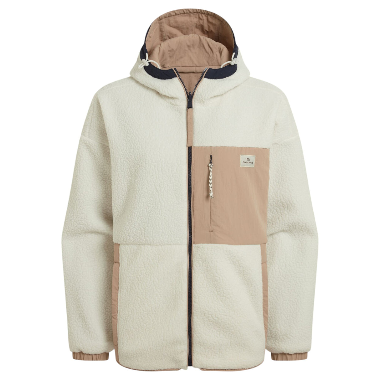 Craghoppers Women's Longlands Reversible Hooded Jacket Ecru/Warm Beige / X-Small-Ecru/Warm Beige / Small-Ecru/Warm Beige / Medium-Ecru/Warm Beige / Large-Ecru/Warm Beige / X-Large #- 53 Degrees North 