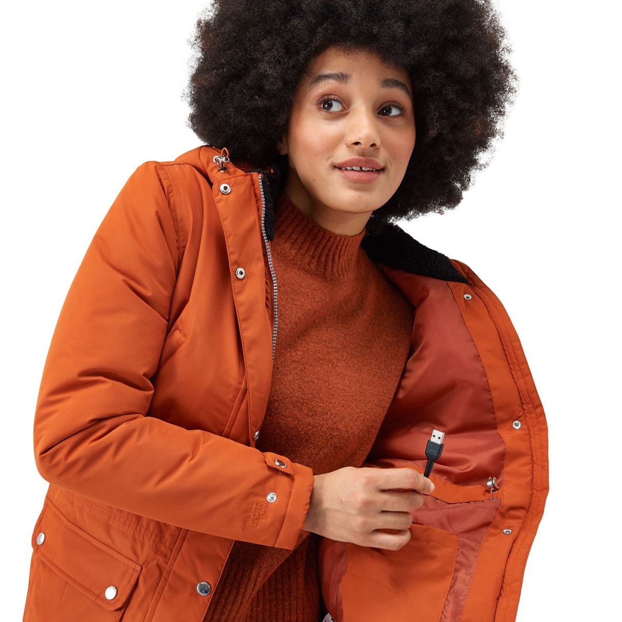 Regatta Women's Voltera Heated Parka Jacket Burnt Copper / X-Small-Burnt Copper / Small-Burnt Copper / Medium-Burnt Copper / Large-Burnt Copper / X-Large #- 53 Degrees North 
