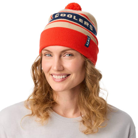 YETI Pom Beanie Green/Orange-White/Orange - 53 Degrees North 