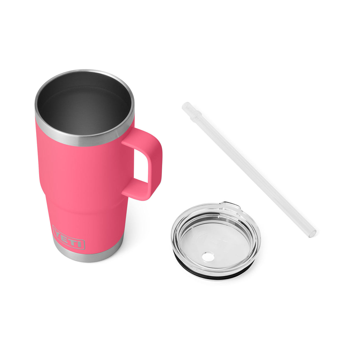 YETI Rambler 25 oz (710 ml) Mug with Straw Lid Tropical Pink-Cherry Blossom-White-Navy-Charcoal - 53 Degrees North 