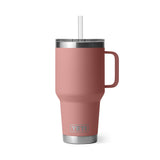YETI Rambler 35 oz (994 ml) Mug with Straw Lid Ridgeline-Moon Dust-Tropical Pink-Firefly Yellow-Lowcountry Peach - 53 Degrees North 