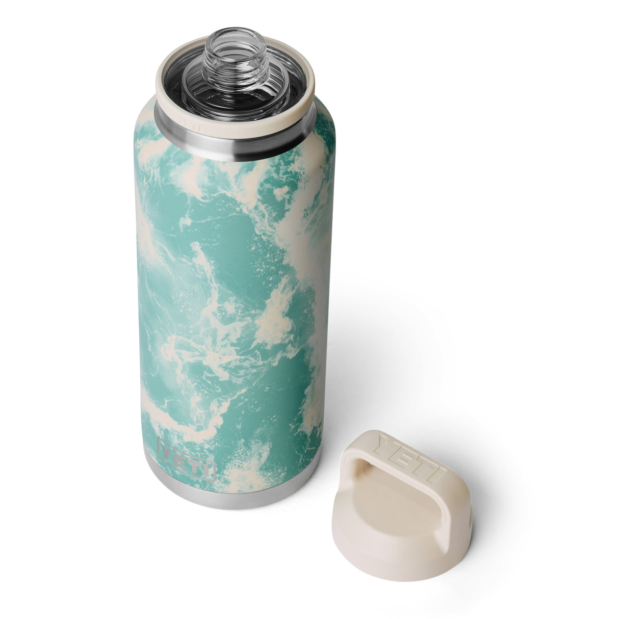 YETI Rambler 46 oz (1.4 L) Bottle with Chug Cap Sea View-Ridgeline-Rescue Red-Navy - 53 Degrees North 