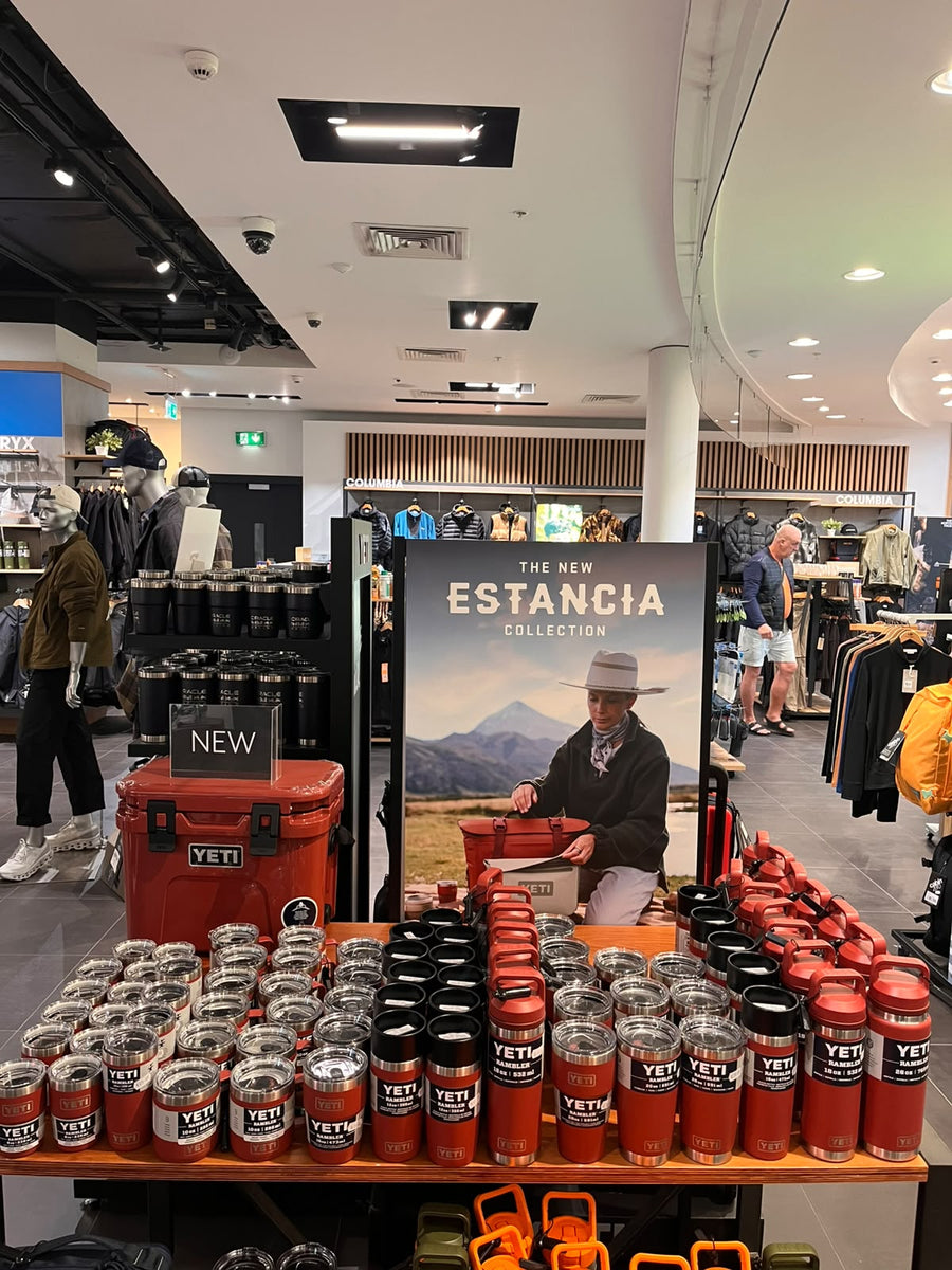 A YETI drinkware display at 53 Degrees North Arnotts