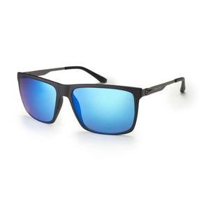 Bloc Cabana Blue Mirror Sunglasses Matt Black Gun Temple #- 53 Degrees North 