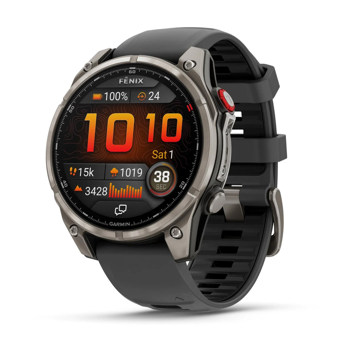 Garmin Fenix 8 Pro 47mm Multisport AMOLED Smartwatch Carbon DLC Titanium with Black/Grey Band-Titanium with Graphite/Black Band #- 53 Degrees North 