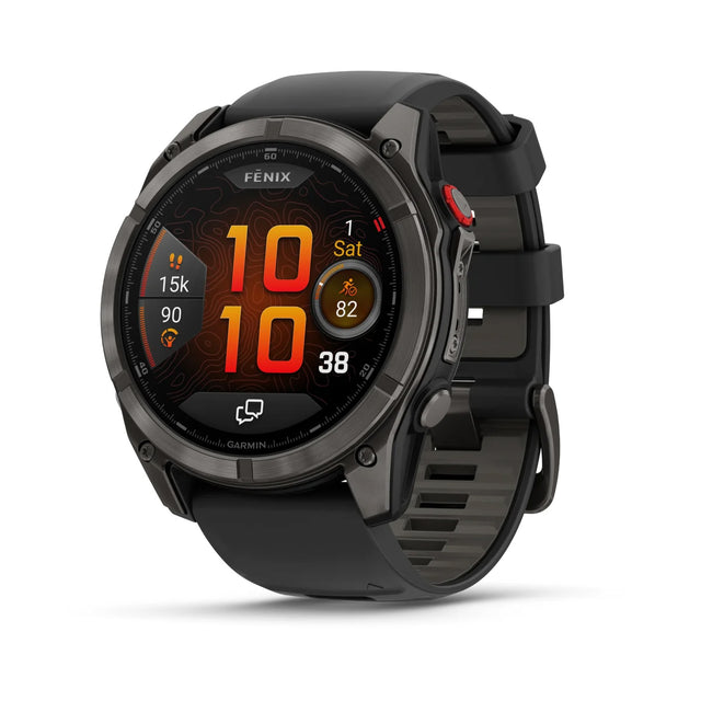 Garmin Fenix 8 Pro 51mm AMOLED Multisport GPS Smartwatch Carbon DLC Titanium w/ Black/Grey Band-Titanium with Graphite/Black Band #- 53 Degrees North 