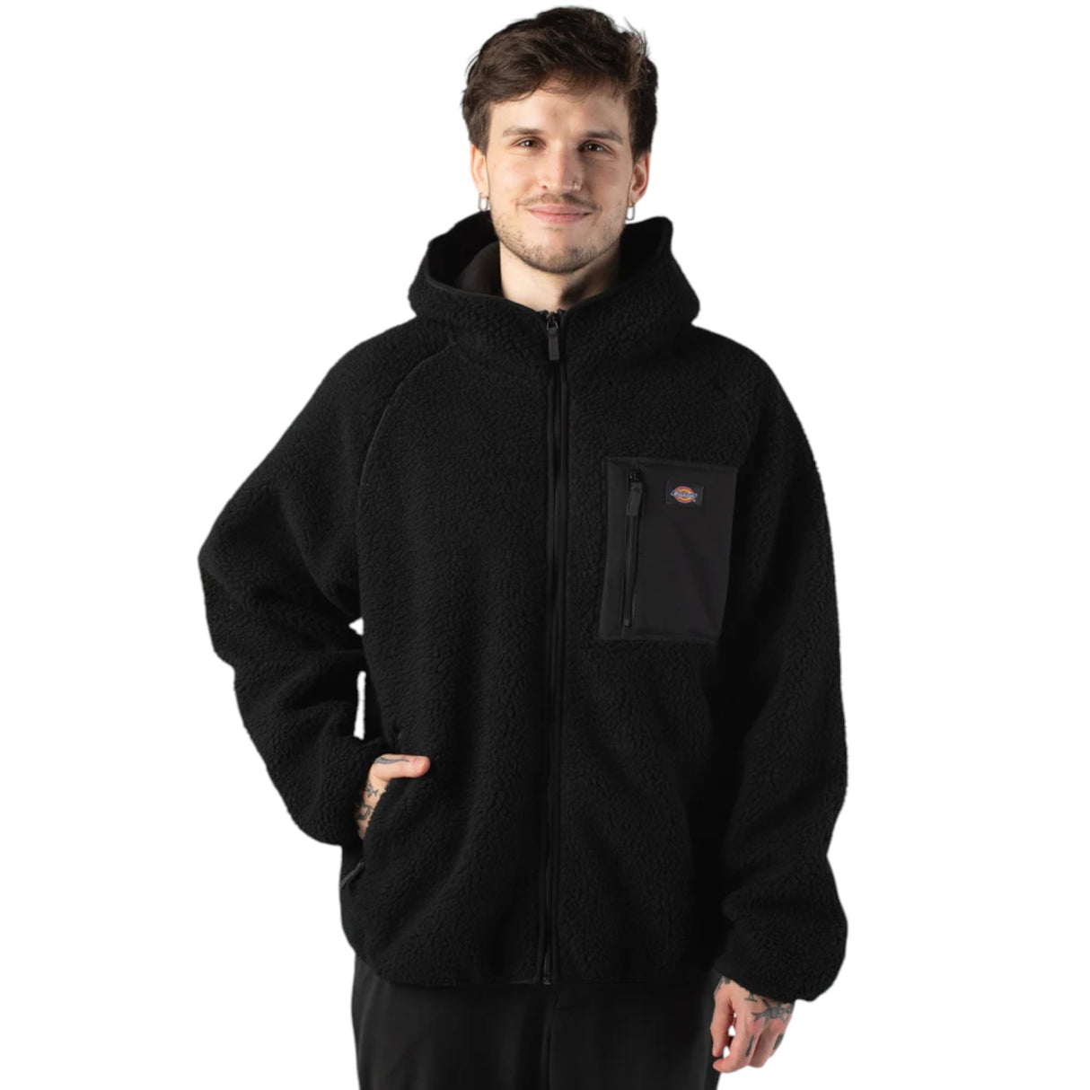 Dickies Men's Central High Pile Hooded Jacket Black / Small-Black / Medium-Black / Large-Black / X-Large #- 53 Degrees North 