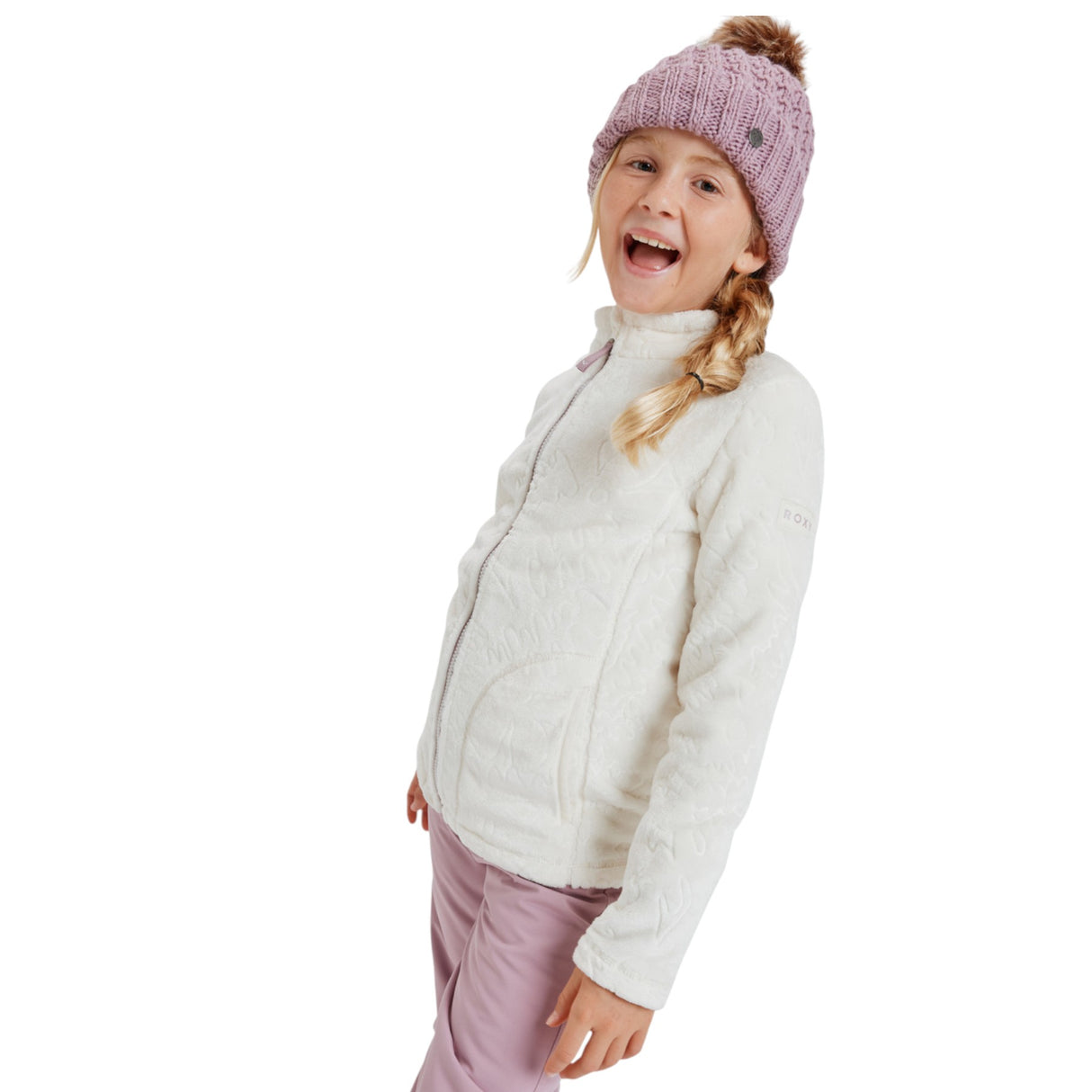 Roxy Girls' Igloo Fleece Whisper White Big Flower Emboss / Age 7-8-Whisper White Big Flower Emboss / Age 9-10-Whisper White Big Flower Emboss / Age 11-12-Whisper White Big Flower Emboss / Age 13-14-Whisper White Big Flower Emboss / Age 15-16 #- 53 Degrees North 