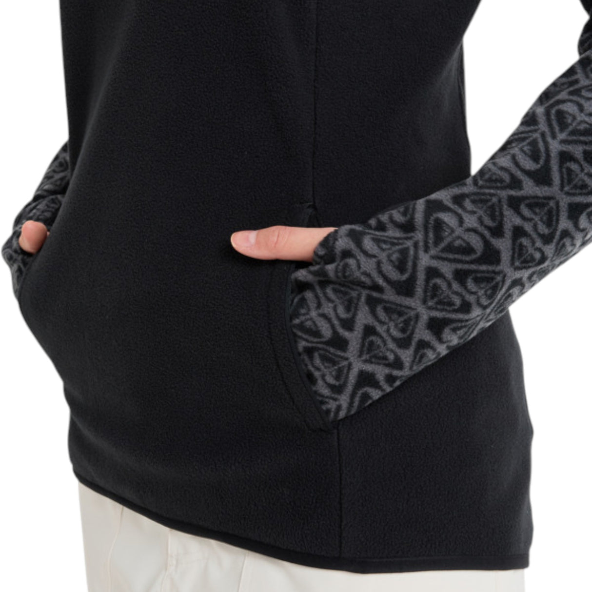 Roxy Women's Sayna Half Zip Fleece True Black Roxygram Tonal / X-Small-True Black Roxygram Tonal / Small-True Black Roxygram Tonal / Medium-True Black Roxygram Tonal / Large-True Black Roxygram Tonal / X-Large #- 53 Degrees North 