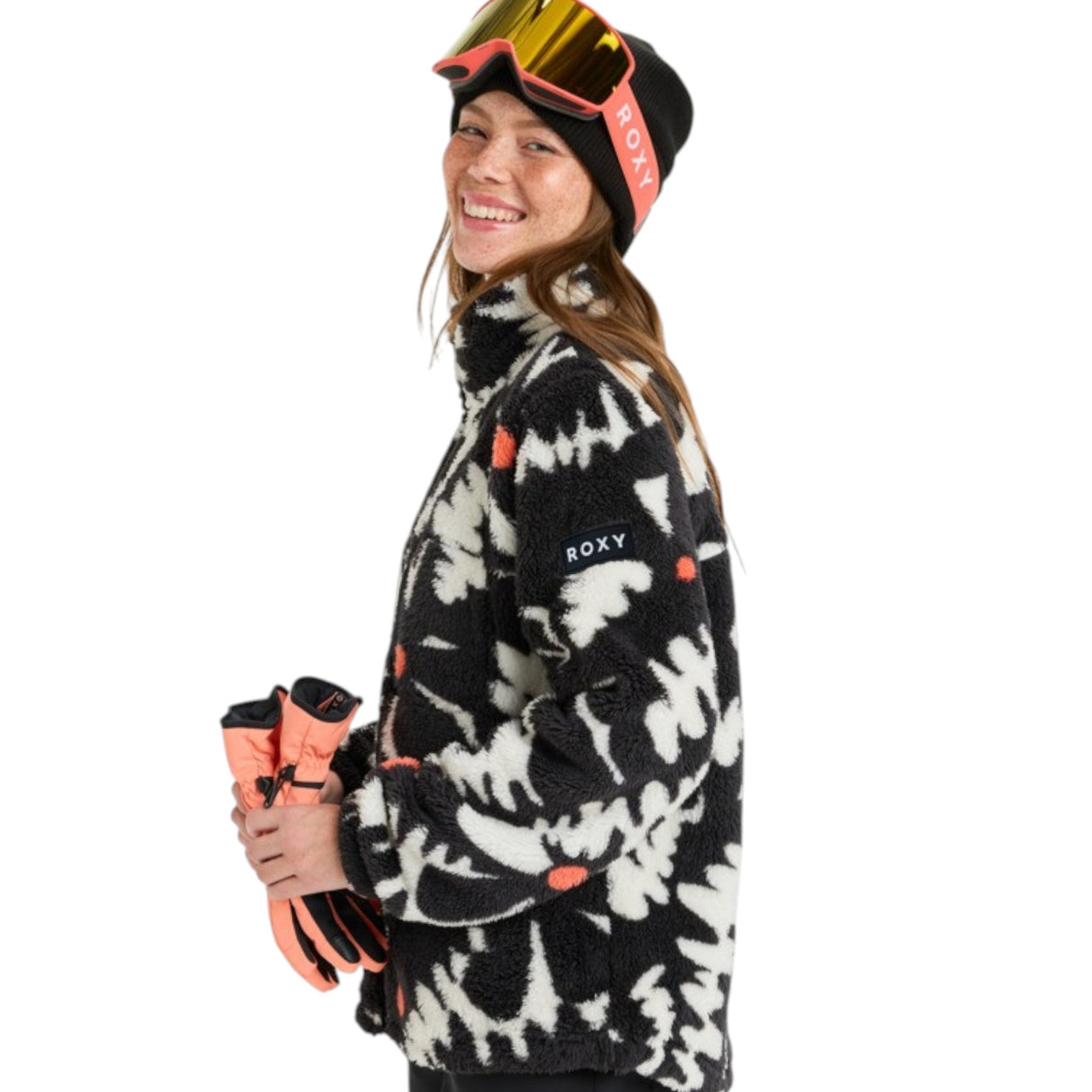 Roxy Women's Alabama Full Zip Printed Fleece True Black Big Flower / X-Small-True Black Big Flower / Small-True Black Big Flower / Medium-True Black Big Flower / Large-True Black Big Flower / X-Large #- 53 Degrees North 