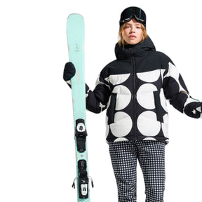 Roxy Women's Alofted Puffy Ski Jacket True Black Big Dots / X-Small-True Black Big Dots / Small-True Black Big Dots / Medium-True Black Big Dots / Large #- 53 Degrees North 