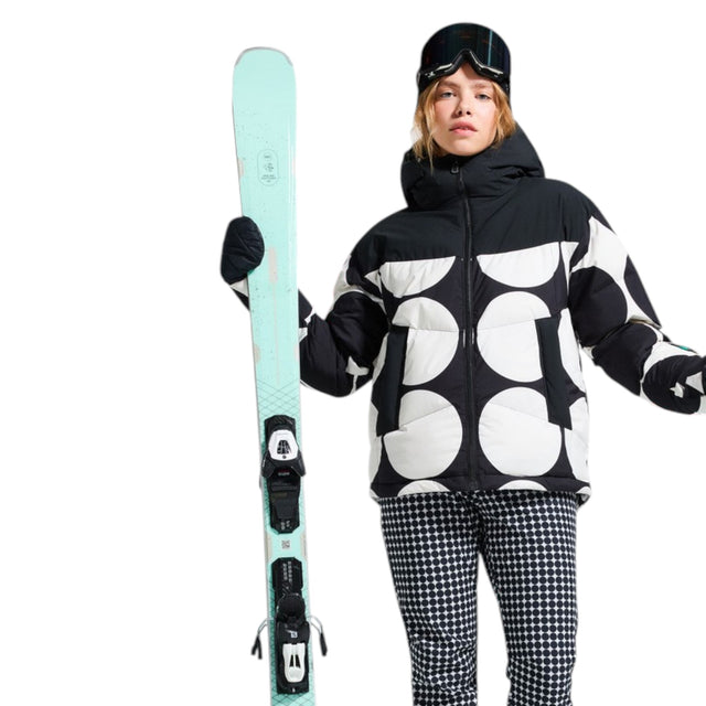 Roxy Women's Alofted Puffy Ski Jacket True Black Big Dots / X-Small-True Black Big Dots / Small-True Black Big Dots / Medium-True Black Big Dots / Large #- 53 Degrees North 