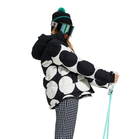 Roxy Women's Alofted Puffy Ski Jacket True Black Big Dots / X-Small-True Black Big Dots / Small-True Black Big Dots / Medium-True Black Big Dots / Large #- 53 Degrees North 