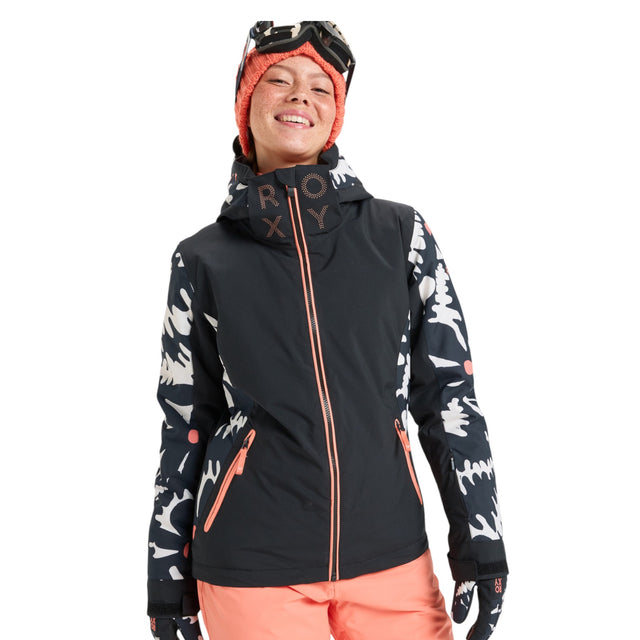 Roxy Women's Free Jet Ski Jacket True Black Big Flower / X-Small-True Black Big Flower / Small-True Black Big Flower / Medium-True Black Big Flower / Large-True Black Big Flower / X-Large #- 53 Degrees North 