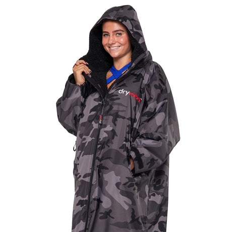 Dryrobe Advance Long Sleeve Changing Robe Black/Grey / X-Small-Black/Grey / Small-Black/Grey / Medium-Black/Grey / Large-Black/Camo Black / Small #- 53 Degrees North 