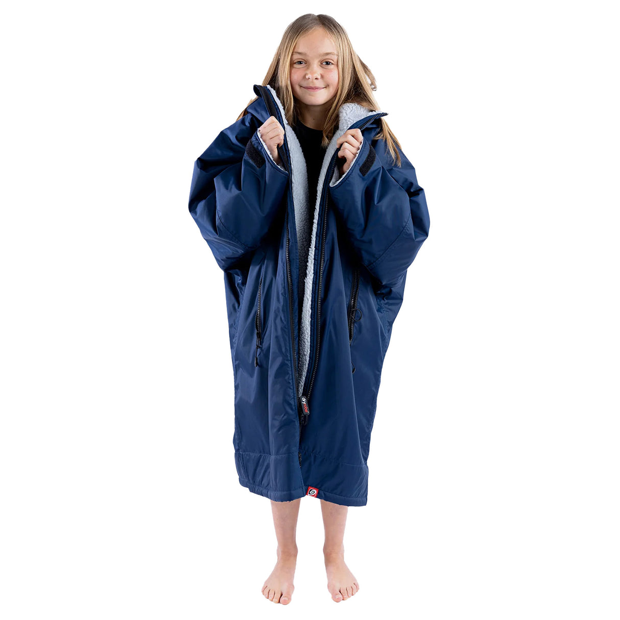 Dryrobe Kids' Advance Long Sleeve Changing Robe Navy/Grey / X-Small-Navy/Grey / Small-Black/Pink / Small #- 53 Degrees North 
