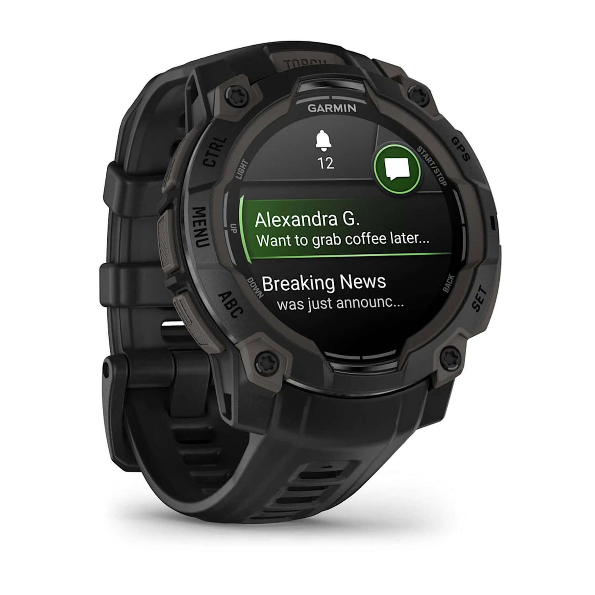 Garmin Instinct 3 - 45mm AMOLED Smartwatch Black-Neo Tropic #- 53 Degrees North 