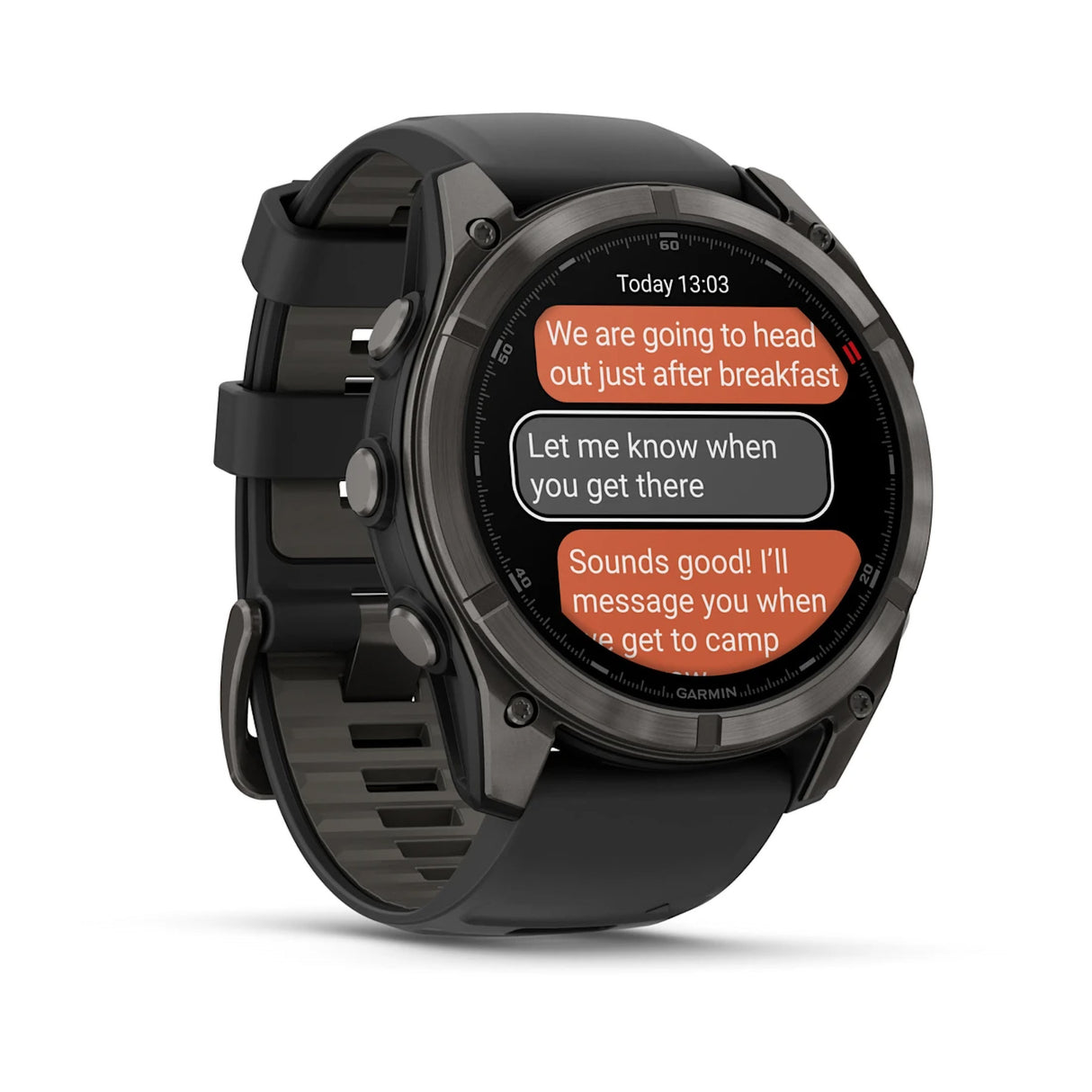 Garmin Fenix 8 Pro 51mm AMOLED Multisport GPS Smartwatch Carbon DLC Titanium w/ Black/Grey Band-Titanium with Graphite/Black Band #- 53 Degrees North 