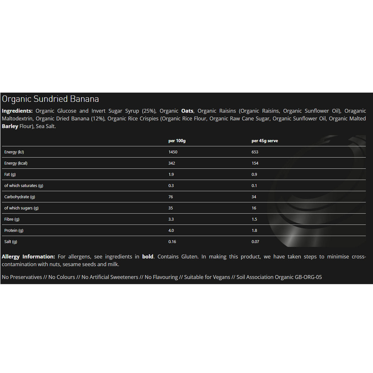 TORQ Organic Energy Bar Juicy Mango-Sundried Banana-Zingy Apple-Zesty Orange #- 53 Degrees North 