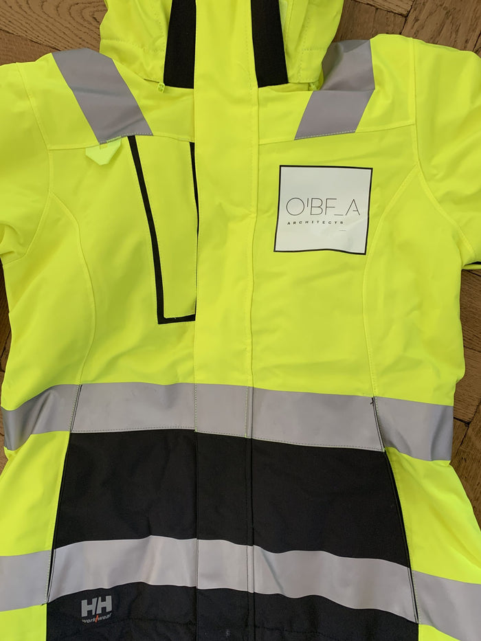 OBFA logo on a Helly Hansen hi-vis jacket