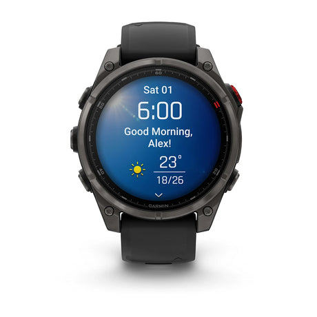Garmin Fenix 8 Pro 47mm Multisport AMOLED Smartwatch Carbon DLC Titanium with Black/Grey Band-Titanium with Graphite/Black Band #- 53 Degrees North 