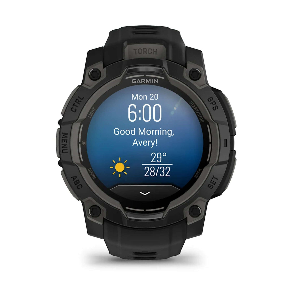 Garmin Instinct 3 - 45mm AMOLED Smartwatch Black-Neo Tropic #- 53 Degrees North 