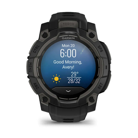 Garmin Instinct 3 - 45mm AMOLED Smartwatch Black-Neo Tropic #- 53 Degrees North 