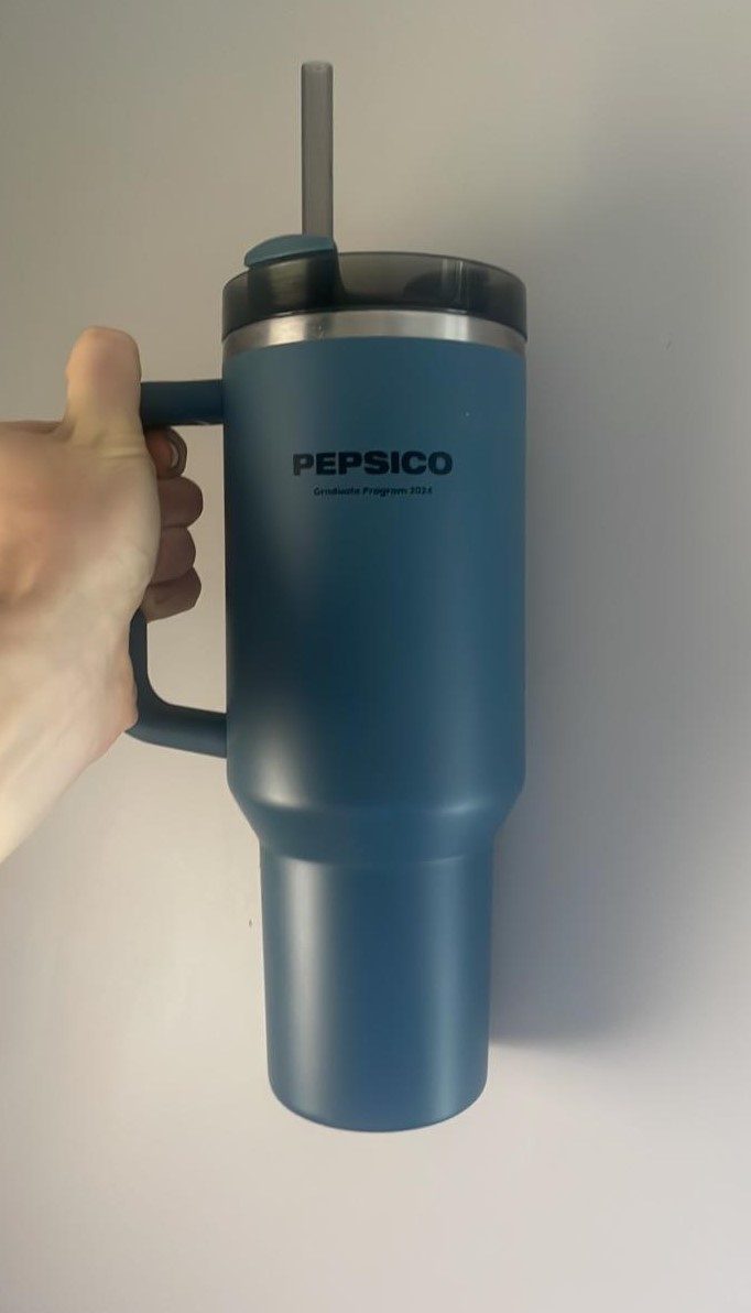 PepsiCo logo screen printed on a Stanley tumbler for a graduate programme