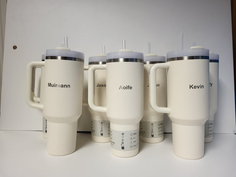 Stanley Quencher tumblers personalised with names