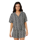 Rip Curl Women's Molokai Short Sleeve Shirt Black White - 53 Degrees North