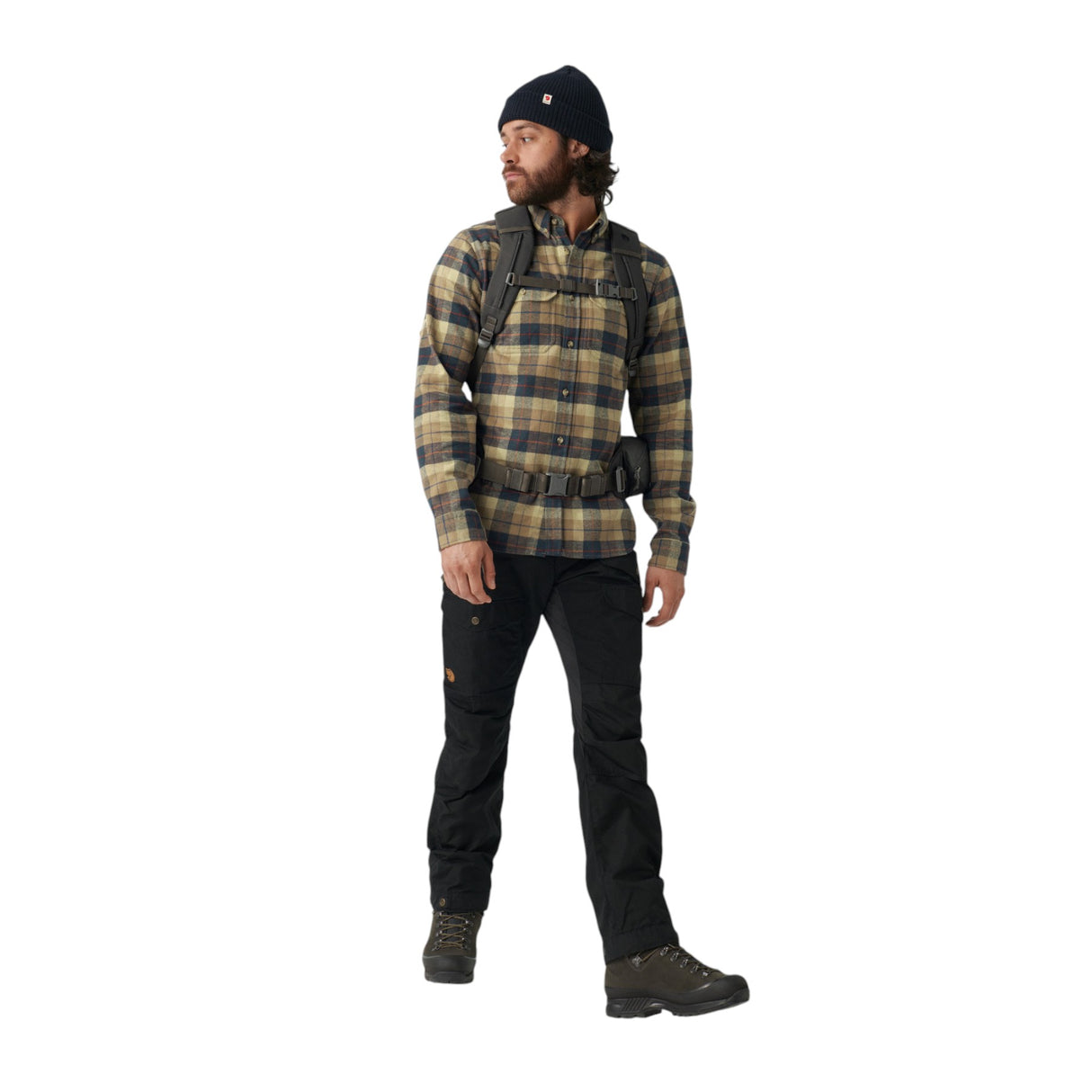 Fjällräven Men's Singi Heavy Flannel Shirt Dark Sand/Dark Navy / Small-Dark Sand/Dark Navy / Medium-Dark Sand/Dark Navy / Large-Dark Sand/Dark Navy / X-Large #- 53 Degrees North 