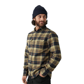 Fjällräven Men's Singi Heavy Flannel Shirt Dark Sand/Dark Navy / Small-Dark Sand/Dark Navy / Medium-Dark Sand/Dark Navy / Large-Dark Sand/Dark Navy / X-Large #- 53 Degrees North 
