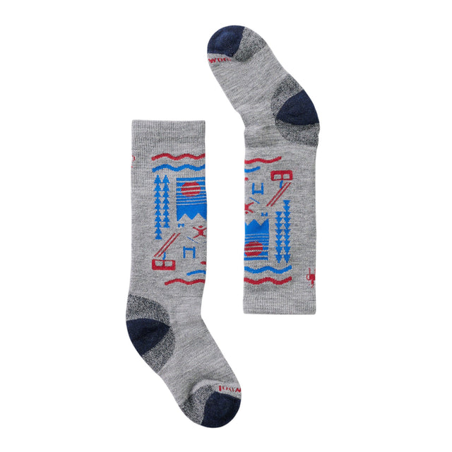 Smartwool Kids' Wintersport Full Cushion Ski Day OTC Socks Light Gray / Medium (UK 11-13.5)-Light Gray / Large (UK 1-4.5) #- 53 Degrees North 