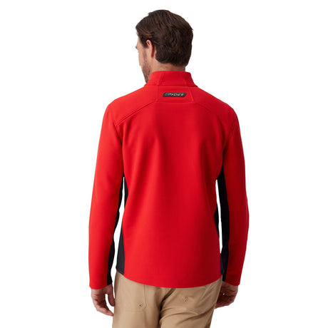 Spyder Men's Bandit Half Zip Jacket Spyder Red, on model, back - 53 Degrees North