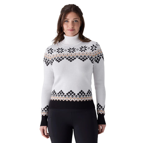Spyder Women's Stellar Ski Sweater White, on model, front - 53 Degrees North