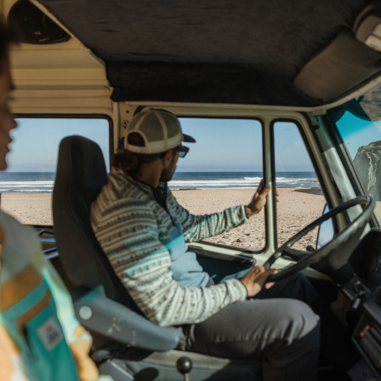 Passenger Men's Set Off Recycled Polar Quarter Zip Fleece Geo Stripe Birch / Small-Geo Stripe Birch / Medium-Geo Stripe Birch / Large-Geo Stripe Birch / X-Large-Oatmeal/Espresso / Small #- 53 Degrees North 