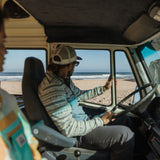 Passenger Men's Set Off Recycled Polar Quarter Zip Fleece Geo Stripe Birch / Small-Geo Stripe Birch / Medium-Geo Stripe Birch / Large-Geo Stripe Birch / X-Large-Oatmeal/Espresso / Small #- 53 Degrees North 