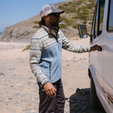 Passenger Men's Set Off Recycled Polar Quarter Zip Fleece Geo Stripe Birch / Small-Geo Stripe Birch / Medium-Geo Stripe Birch / Large-Geo Stripe Birch / X-Large-Oatmeal/Espresso / Small #- 53 Degrees North 