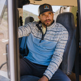 Passenger Men's Set Off Recycled Polar Quarter Zip Fleece Geo Stripe Birch / Small-Geo Stripe Birch / Medium-Geo Stripe Birch / Large-Geo Stripe Birch / X-Large-Oatmeal/Espresso / Small #- 53 Degrees North 