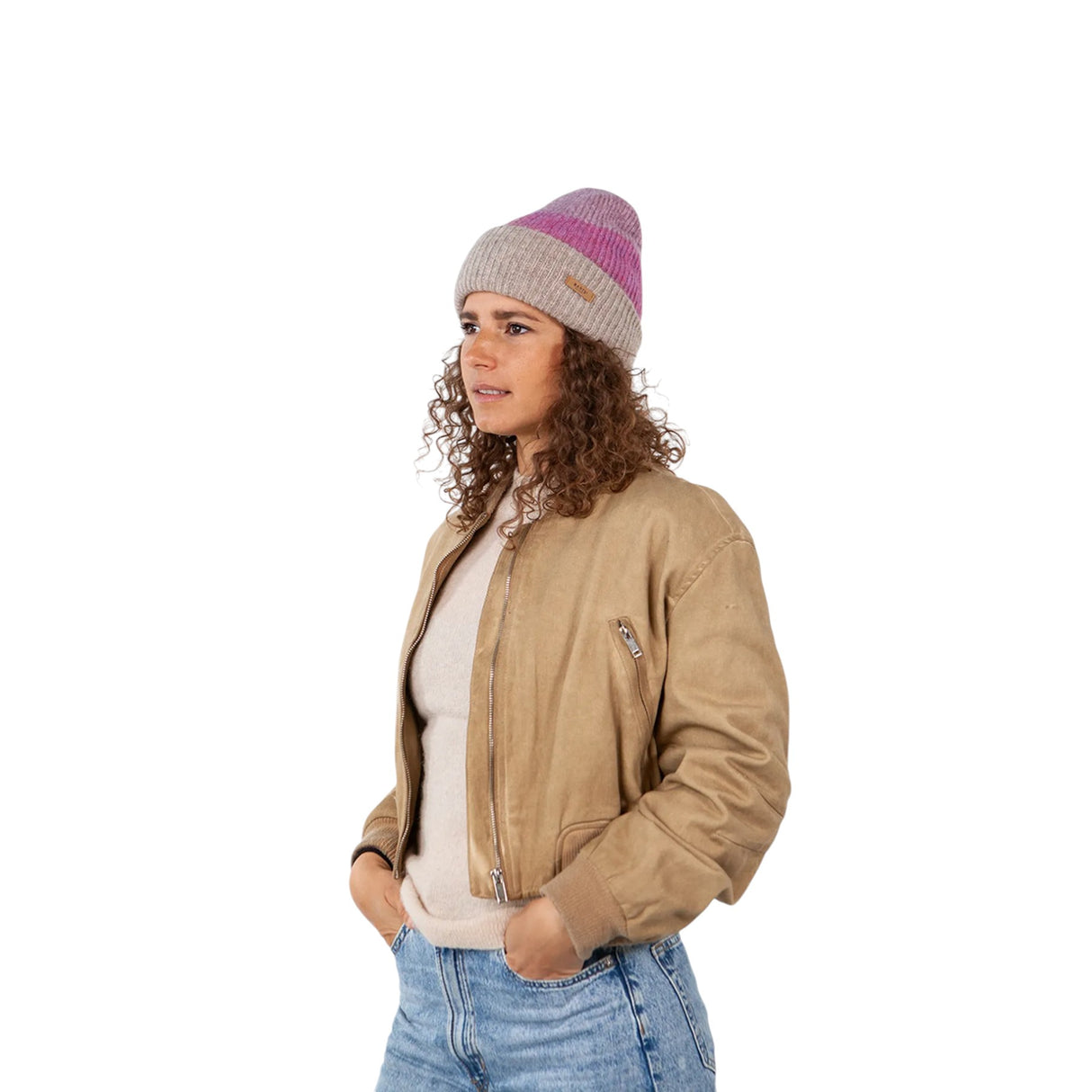 Barts Suzam Beanie Heather Grey-Blue-Rose #- 53 Degrees North 