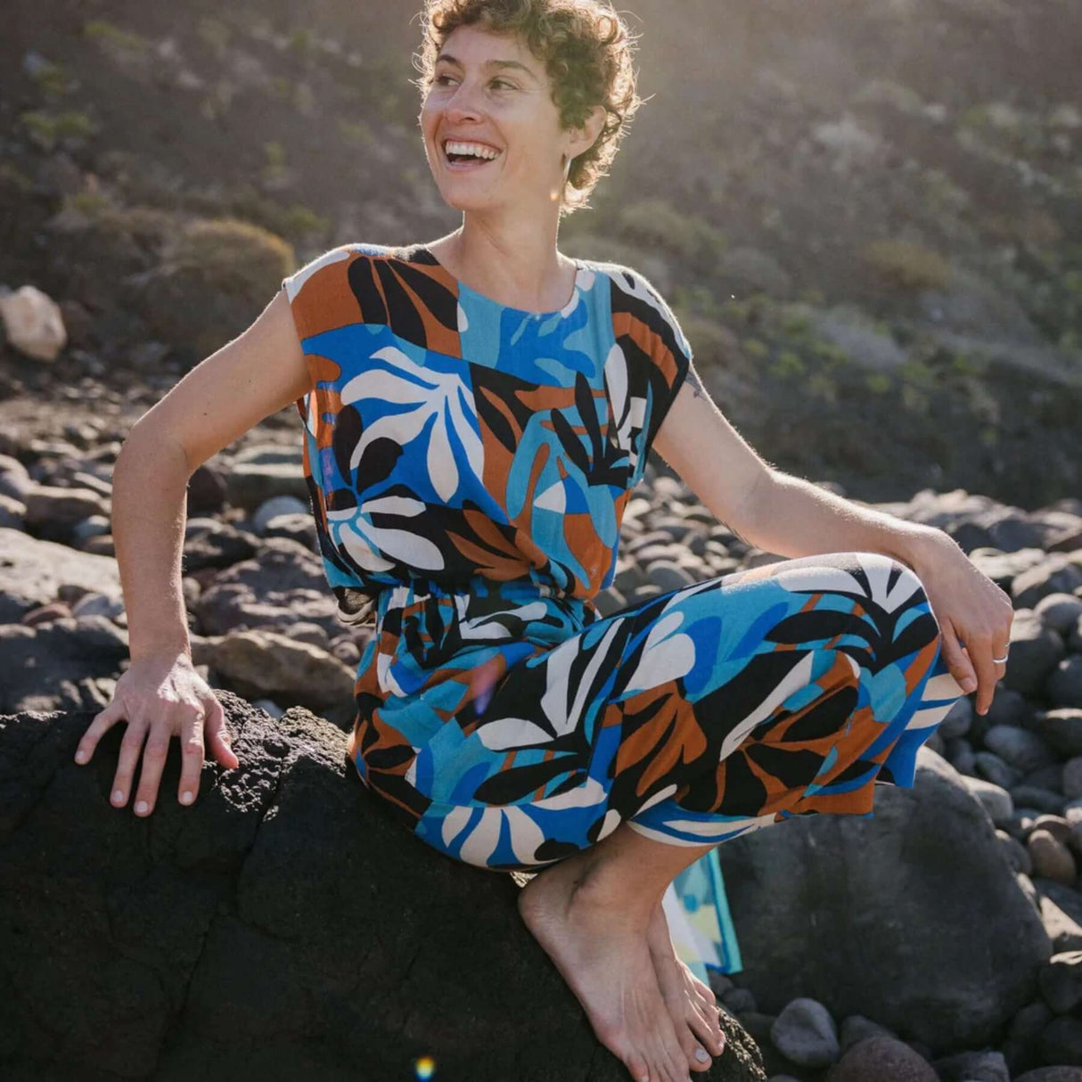 Passenger Women's Thimbleberry Jumpsuit Mountain Foliage Blue / X-Small-Mountain Foliage Blue / Small-Mountain Foliage Blue / Medium-Mountain Foliage Blue / Large-Mountain Foliage Blue / X-Large #- 53 Degrees North 