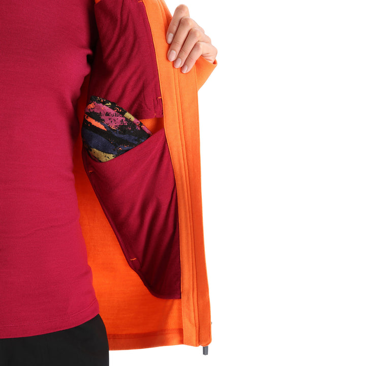 Icebreaker Women's Quantum III Long Sleeve Zip Hoodie #color_flash-cherry