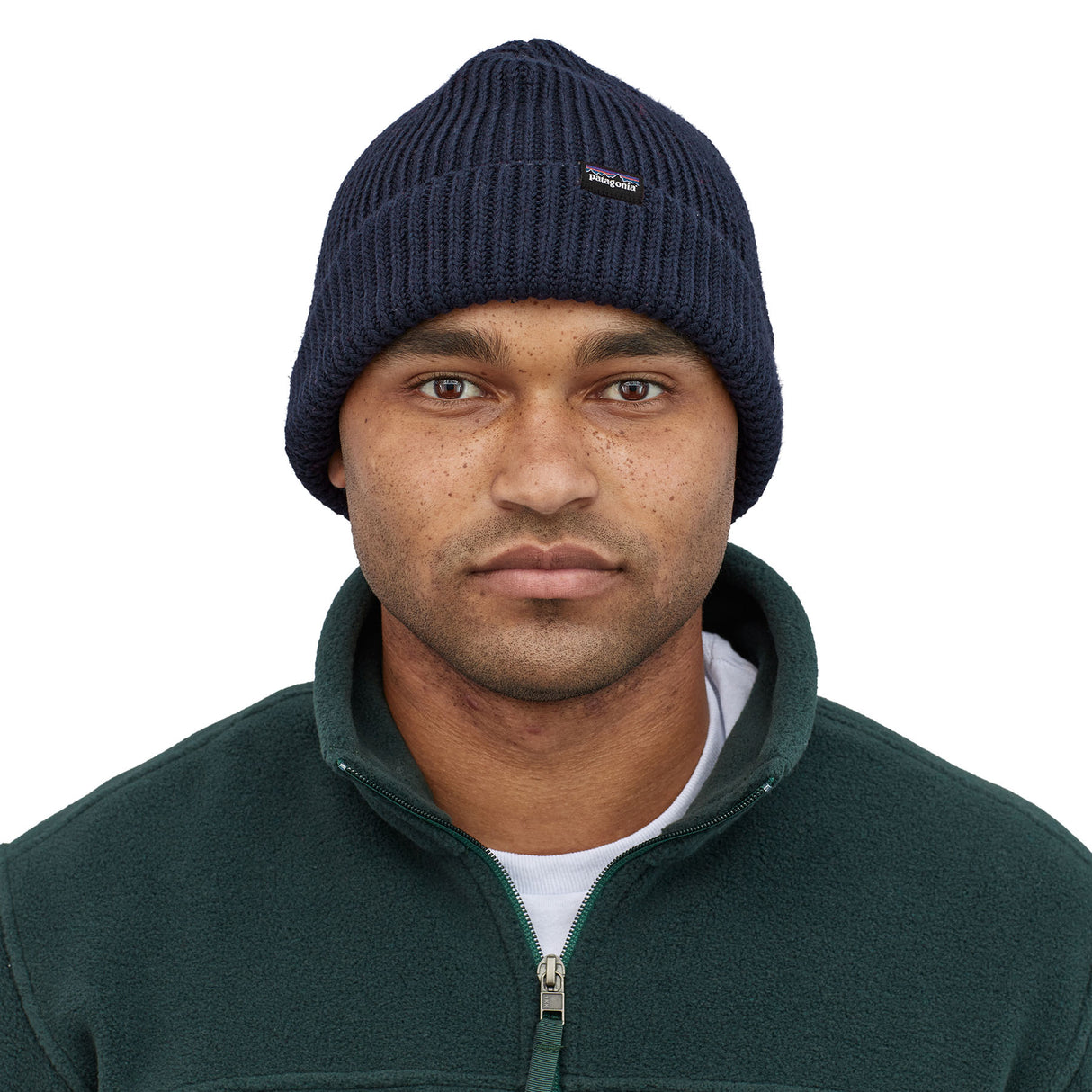 Patagonia Fisherman's Rolled Beanie Contrast Stripe/Black-Contrast Stripe/Brisk Purple-Cascade Green-Black-Navy Blue #- 53 Degrees North 