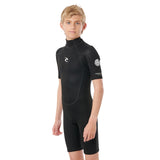 Ripcurl Junior Freelite Short Sleeve 3/2mm Springsuit Black / Age 9-10-Black / Age 11-12-Black / Age 13-14-Black / Age 15-16 #- 53 Degrees North 