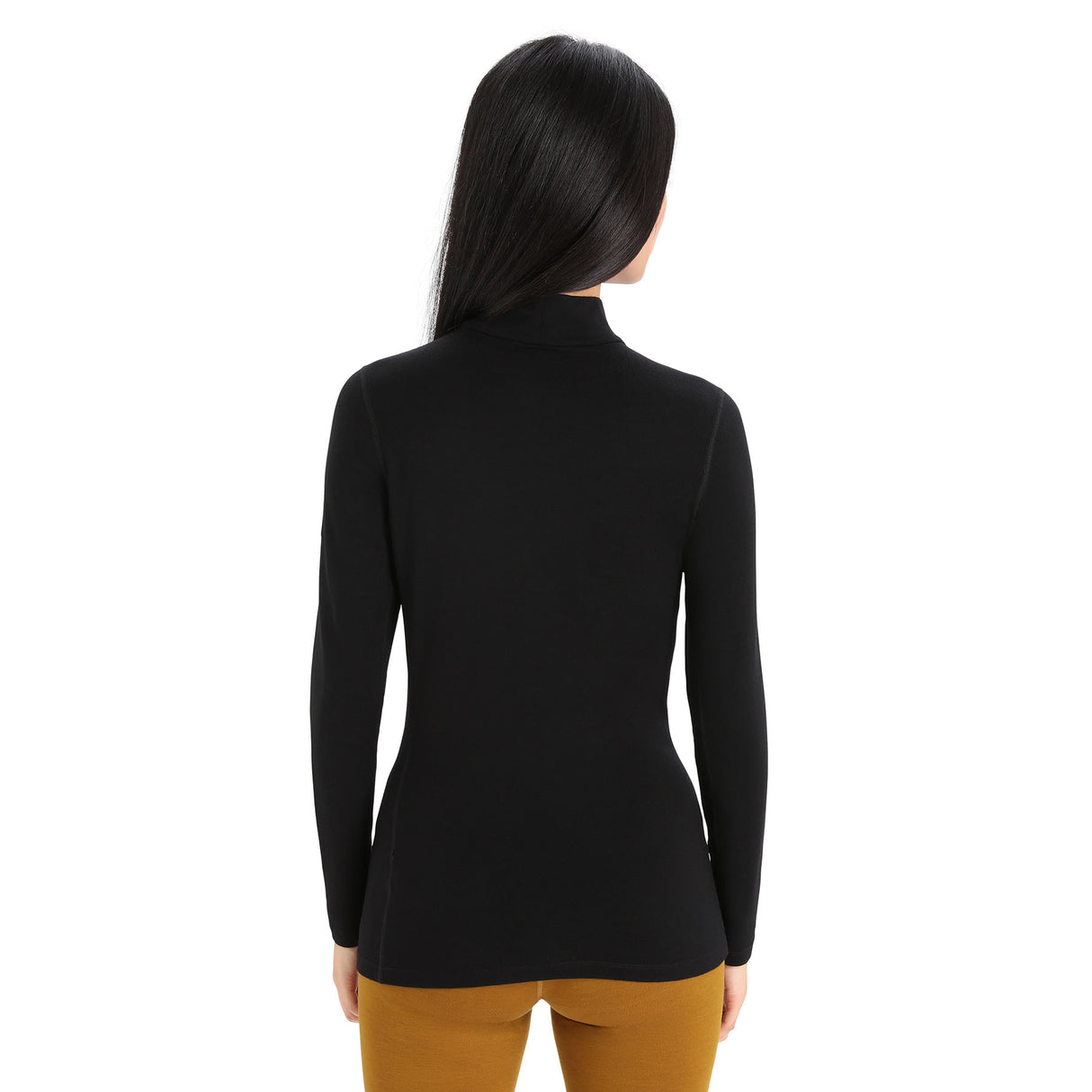 Icebreaker Women's 260 Tech Long Sleeve Turtleneck Top Black / X-Small-Black / Small-Black / Medium-Black / Large-Black / X-Large #- 53 Degrees North 